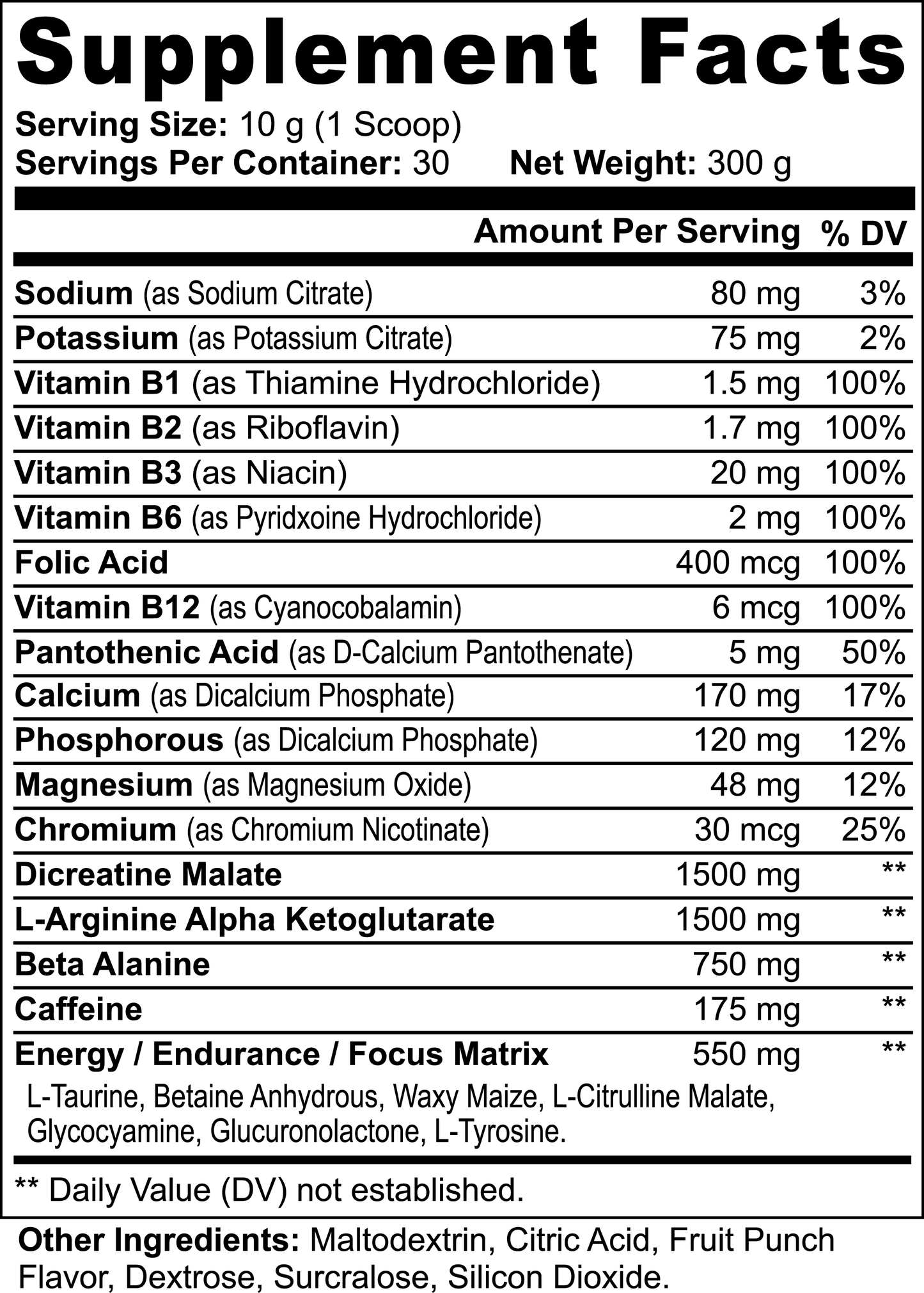 R.E.X - Nitric Shock Pre-Workout Powder (Fruit Punch)